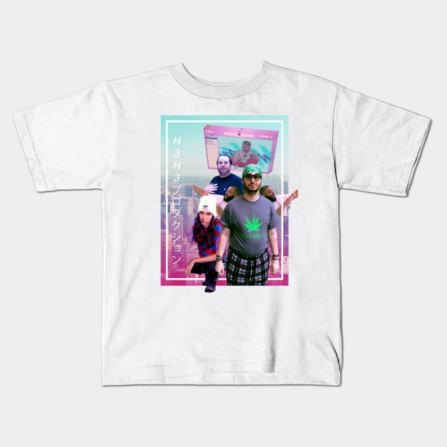 H3H3 Vaporwave Kids T-Shirt by Conzuh